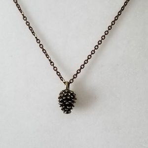 Bronze pine cone necklace